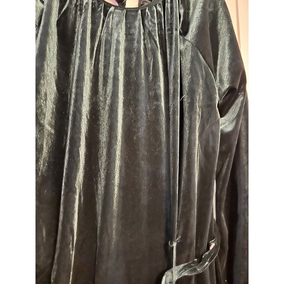 Draper James RSVP Emerald Green Velvet Ruffle Tie-Back Dress With Belt & Long Sl - Picture 8 of 8